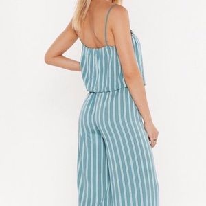 Line By Me Striped Linen Jumpsuit
